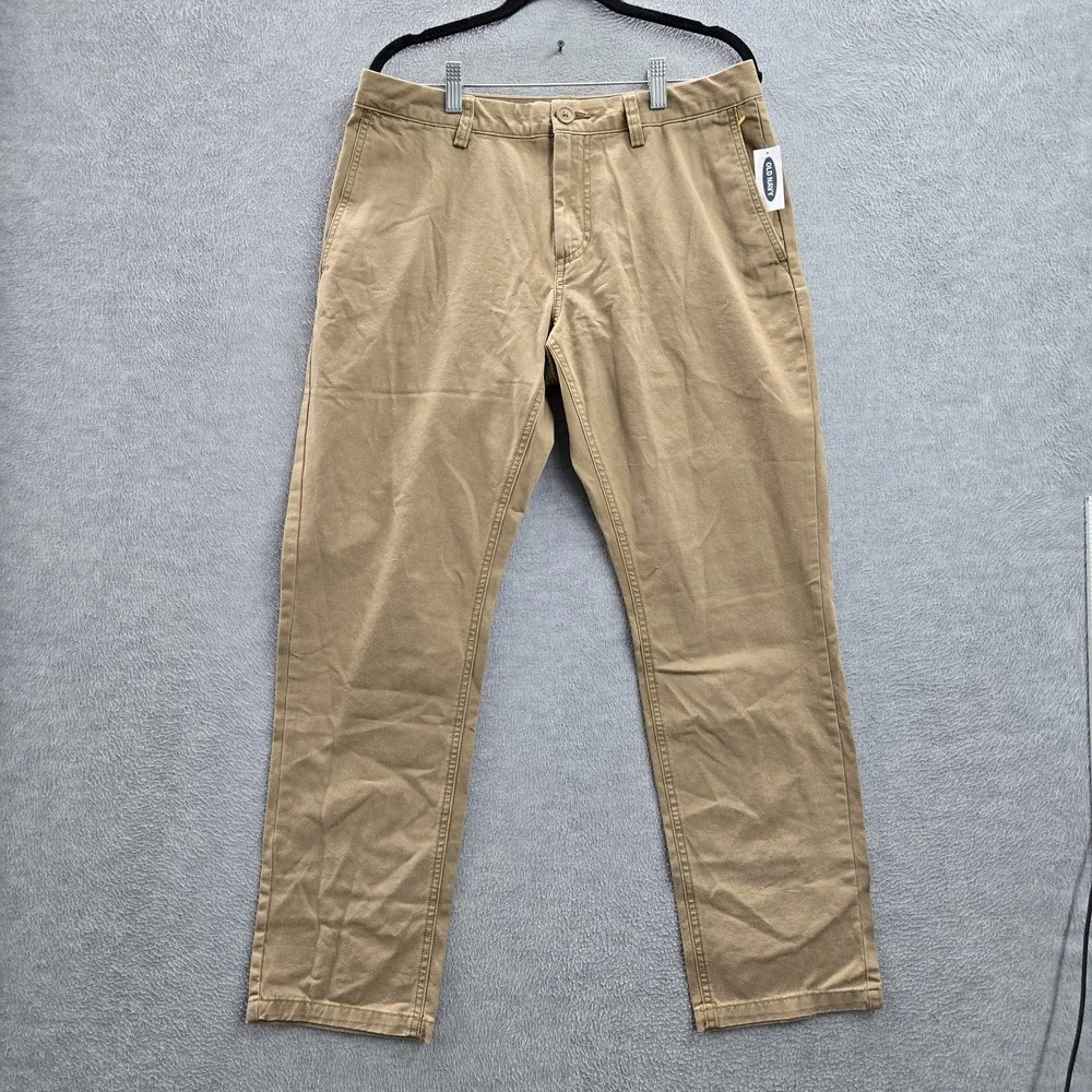 Old Navy Men Pants 32X30 Brown Chino‎ Twill Athletic Taper Button 28